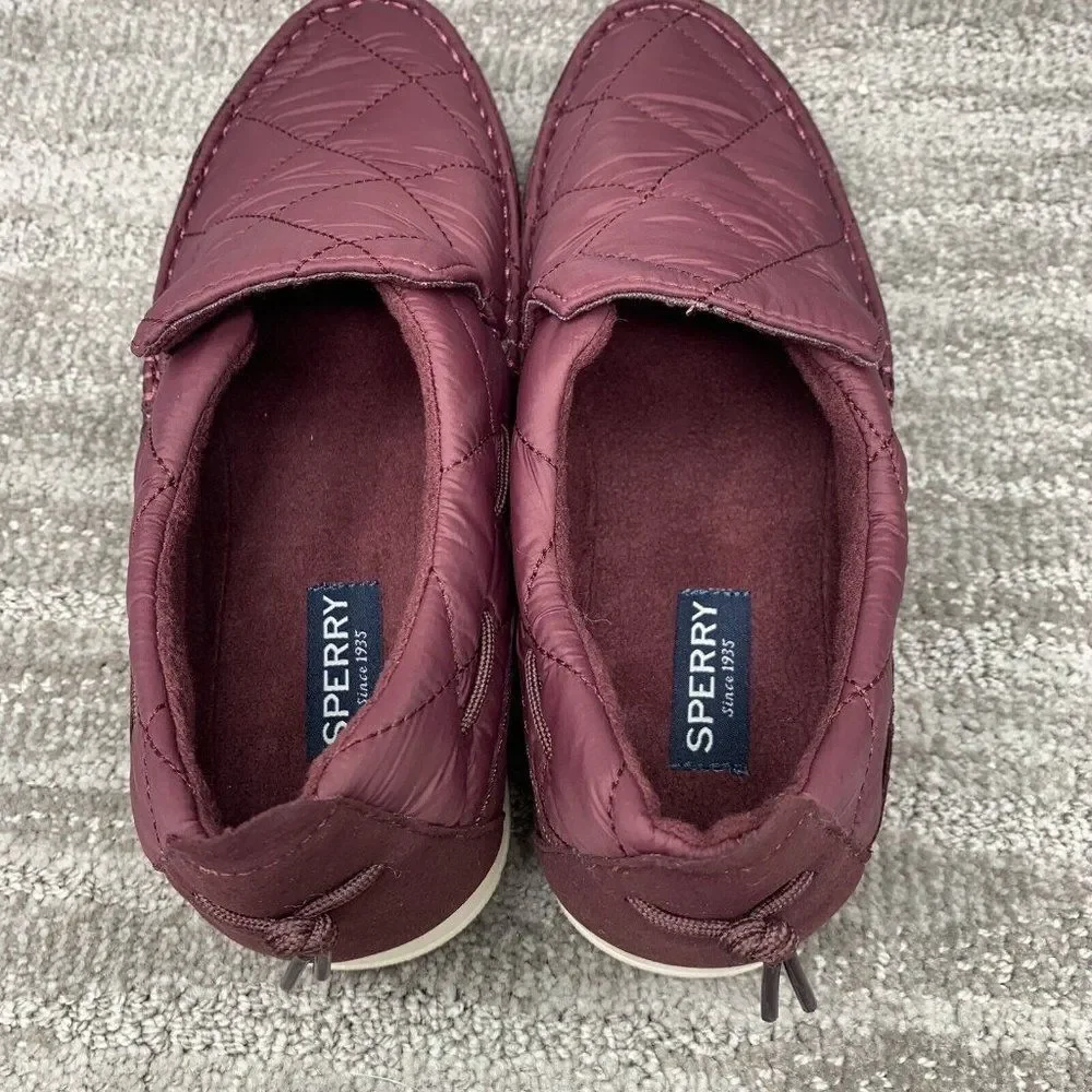 Sperry mens Top-Sider Moc-Sider slip on shoes Size 8.5 M Burgundy Lightweight